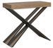 Console extensible bois pieds croisés anthracite Diago - Photo n°1