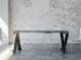 Console extensible design gris effet béton et pieds croisés métal gris 40 à 196 cm Diair - Photo n°3
