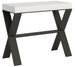 Console extensible frêne blanc et pieds métal anthracite 8 personnes 40 à 196 cm Xena - Photo n°1