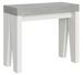 Console extensible gris béton pieds bois blanc 12 personnes 40 à 300 cm Naxo - Photo n°1