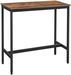 Table haute industriel bois vintage et acier noir Kaza 100 cm - Photo n°1