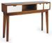 Console KRETOS - bois massif marron et blanc – 110 cm – 3 tiroirs - Photo n°1