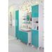 CORAIL Meuble miroir de salle de bain L 60 cm - Bleu lagon brillant - Photo n°3
