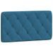 Coussin de tête de lit bleu 100 cm velours - Photo n°1