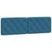 Coussin de tête de lit bleu 160 cm velours - Photo n°1