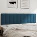 Coussin de tête de lit bleu 180 cm velours - Photo n°1