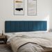 Coussin de tête de lit bleu 200 cm velours - Photo n°4