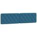 Coussin de tête de lit bleu 200 cm velours - Photo n°1