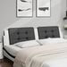 Coussin de tête de lit noir et blanc 200 cm similicuir - Photo n°1