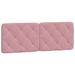 Coussin de tête de lit rose 120 cm velours - Photo n°1