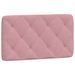 Coussin de tête de lit rose 90 cm velours - Photo n°1