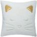 Coussin Fake Fur Chat 100% polyester - Blanc - Photo n°1
