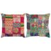 Coussin Patchwork 2 pcs fait à la main 45x45 cm Rose/turquoise - Photo n°1