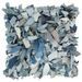 Coussin shaggy denim Bleu 60x60 cm Cuir et coton - Photo n°1