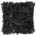 Coussin shaggy Noir 60x60 cm Cuir et coton - Photo n°1