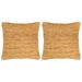Coussins chindi 2 pcs Brun roux 45x45 cm Cuir et coton - Photo n°1