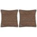 Coussins chindi 2 pcs Marron 45x45 cm Cuir et coton - Photo n°1