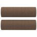 Coussins décoratifs 2 pcs Marron Ø15x50 cm Tissu - Photo n°2