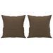 Coussins décoratifs 2 pcs Marron 40x40 cm Tissu - Photo n°2