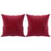 Coussins décoratifs 2 pcs Rouge bordeaux 40x40 cm Velours - Photo n°2