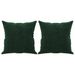 Coussins décoratifs 2 pcs Vert foncé 40x40 cm Velours - Photo n°2