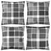 Coussins décoratifs 4 pcs Carreaux gris 60x60 cm Tissu - Photo n°1