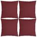 Coussins décoratifs 4 pcs Rouge bordeaux 60x60 cm Tissu - Photo n°1
