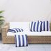 Coussins décoratifs lot de 4 Rayures bleues et blanches 50x50cm - Photo n°1