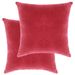 Coussins en velours de coton 2 pcs 45 x 45 cm Rose - Photo n°1