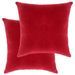Coussins en velours de coton 2 pcs 45 x 45 cm Rouge - Photo n°1