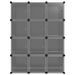 Cubes de rangement 12 pcs avec portes Noir PP - Photo n°3