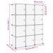 Cubes de rangement 12 pcs avec portes Noir PP - Photo n°8