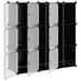 Cubes de rangement 9 pcs avec portes Noir PP - Photo n°4