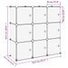 Cubes de rangement 9 pcs avec portes Noir PP - Photo n°8