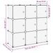 Cubes de rangement 9 pcs avec portes Transparent PP - Photo n°8