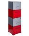 Cubes métal 2 portes 2 tiroirs rouge et gris alu Ebony - Lot de 4 - Photo n°1