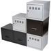 Cubes métal 3 portes 3 tiroirs gris alu et noir Ebony - Lot de 6 - Photo n°1