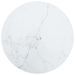 Dessus de table Blanc Ø30x0,8cm Verre trempé avec design marbre - Photo n°1