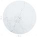 Dessus de table Blanc Ø30x0,8cm Verre trempé avec design marbre - Photo n°4
