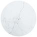 Dessus de table Blanc Ø40x0,8cm Verre trempé avec design marbre - Photo n°1