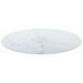 Dessus de table Blanc Ø50x0,8cm Verre trempé avec design marbre - Photo n°3