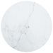 Dessus de table Blanc Ø60x0,8 cm Verre trempé design de marbre - Photo n°1