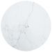 Dessus de table Blanc Ø70x0,8cm Verre trempé avec design marbre - Photo n°1