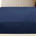 Drap-housse Jersey Bleu marine 160x200 cm Coton - Photo n°2