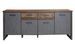 Enfilade vintage vieux bois usé et gris avec rivets - Photo n°1