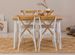 Ensemble 1 table extensible et 4 chaises bois naturel et blanc Kontante - Photo n°3