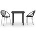 Ensemble à dîner d'extérieur 3 pcs Rotin PVC Noir 4 - Photo n°1