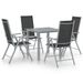 Ensemble à dîner de jardin 5 pcs Aluminium Argenté et noir - Photo n°1