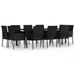 Ensemble à manger de jardin 11 pcs coussins noir résine tressée - Photo n°1