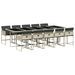Ensemble à manger de jardin 11pcs avec coussins gris poly rotin - Photo n°1